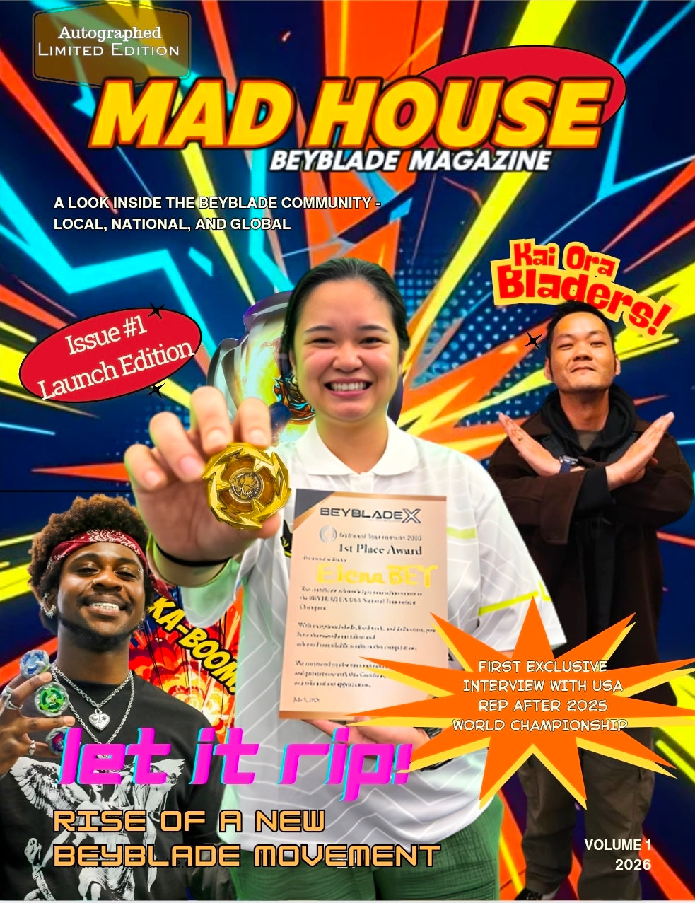 Mad House Beyblade Magazine Issue 1 Vol 1 [Autographed Limited Edition]